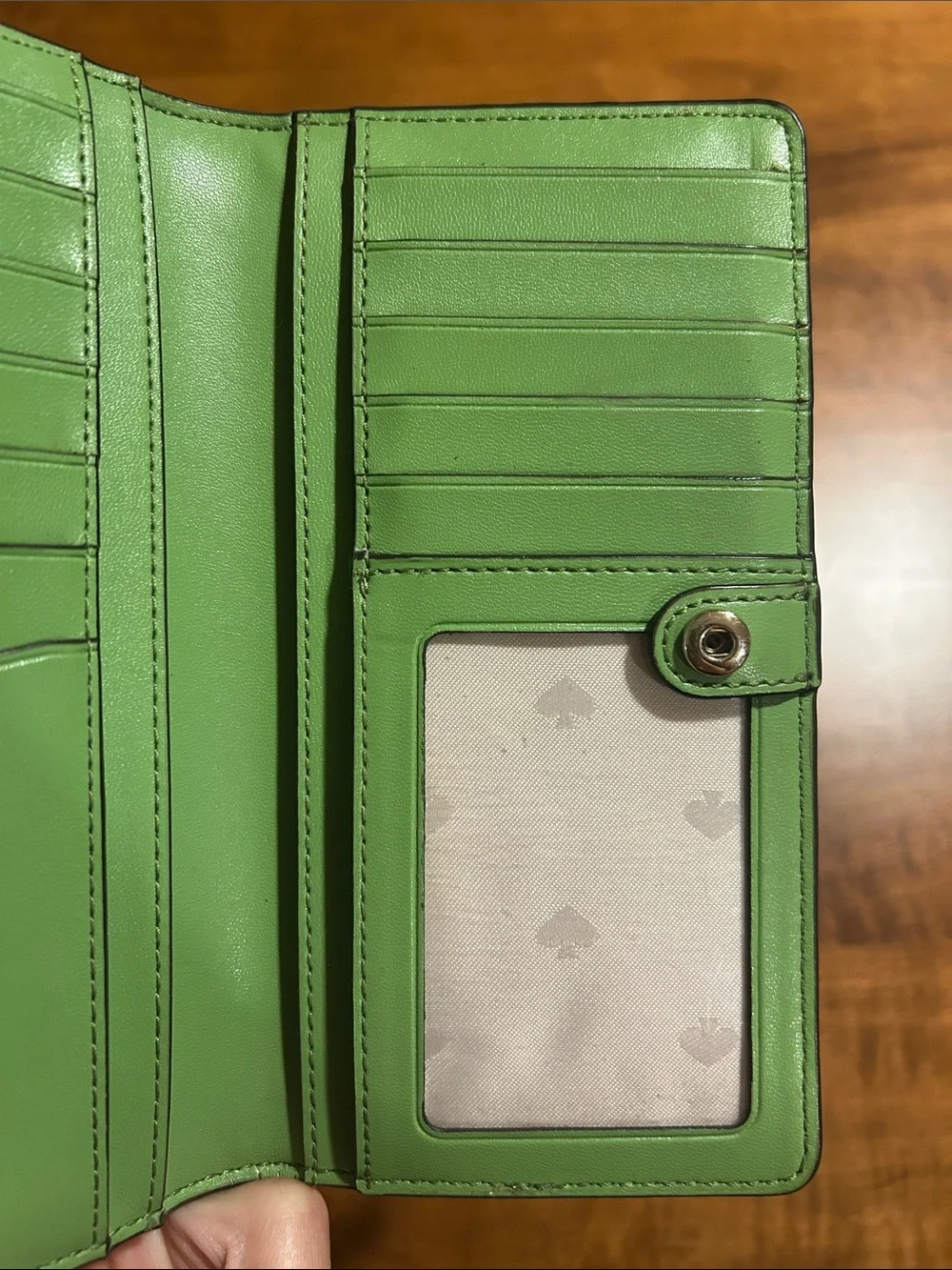 Kate Spade Madison Large Slim Bifold Saffiano Leather Wallet in Turtle Green